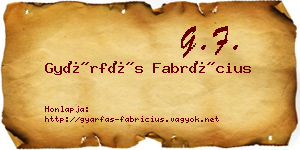 Gyárfás Fabrícius névjegykártya